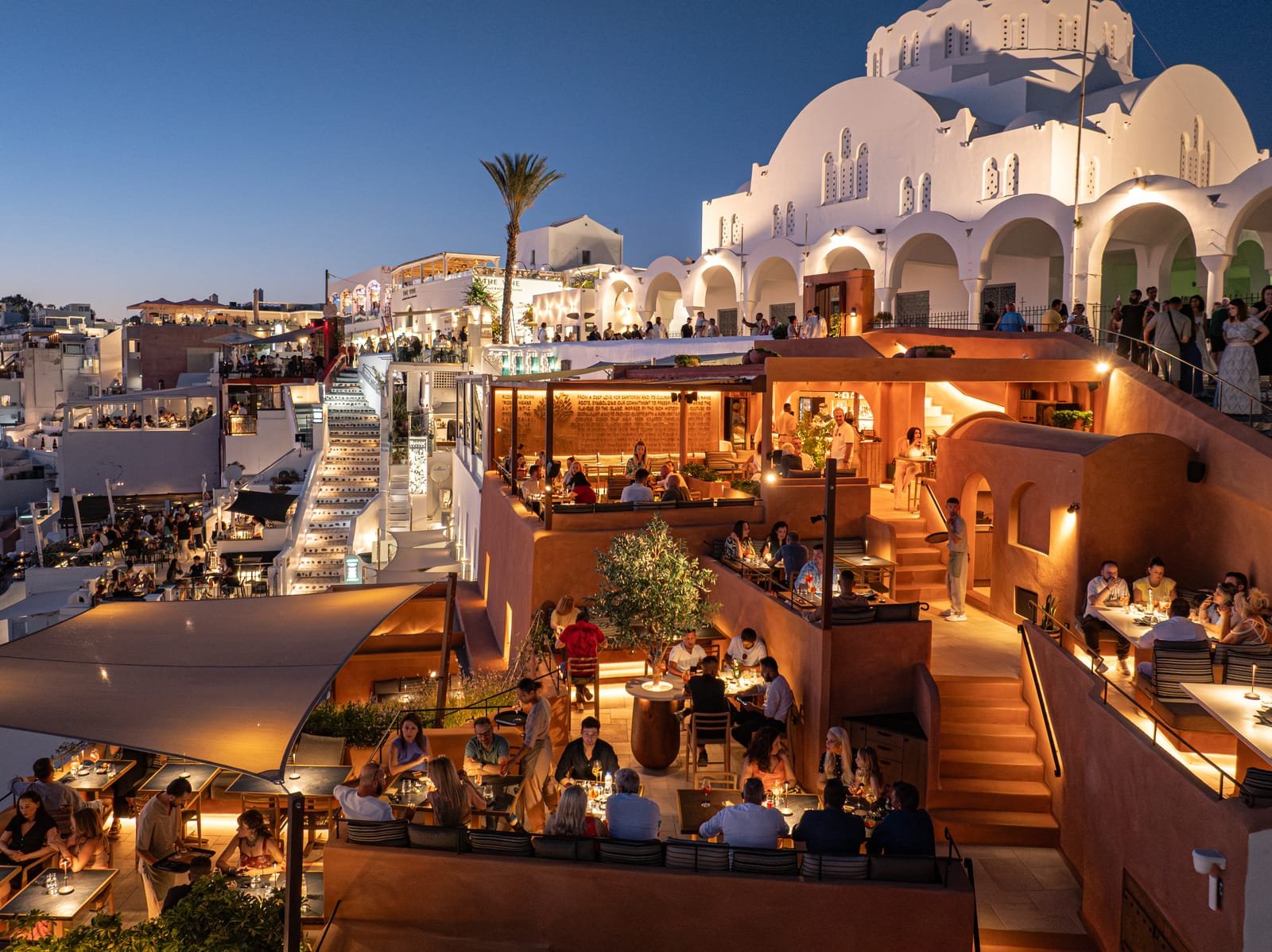 Rizes Gastro Taverna, Fira, Santorini — caldera terrace